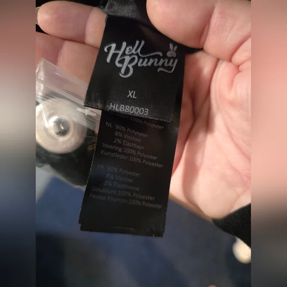 Hell Bunny Interstellar Coat Black And White Moon And Star Design - Picture 5 of 7